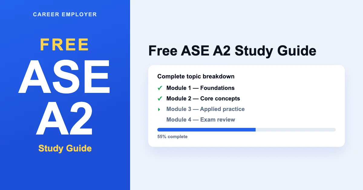 FREE ASE A2 Study Guide 2026 + Quizzes &amp; Readiness Score
