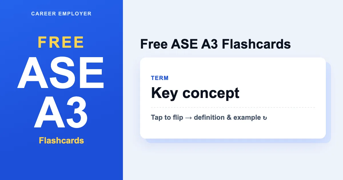 FREE Interactive ASE A3 Flashcards 2026 – 200+ Cards
