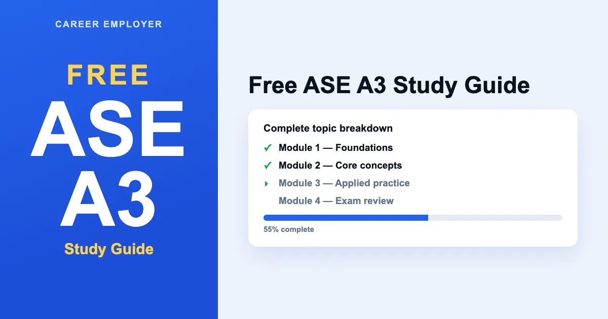 FREE ASE A3 Study Guide 2026 + Quizzes & Readiness Score