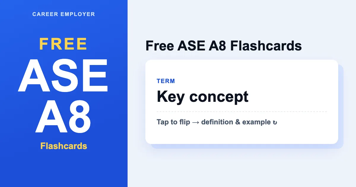 FREE Interactive ASE A8 Flashcards 2026 – 200+ Cards