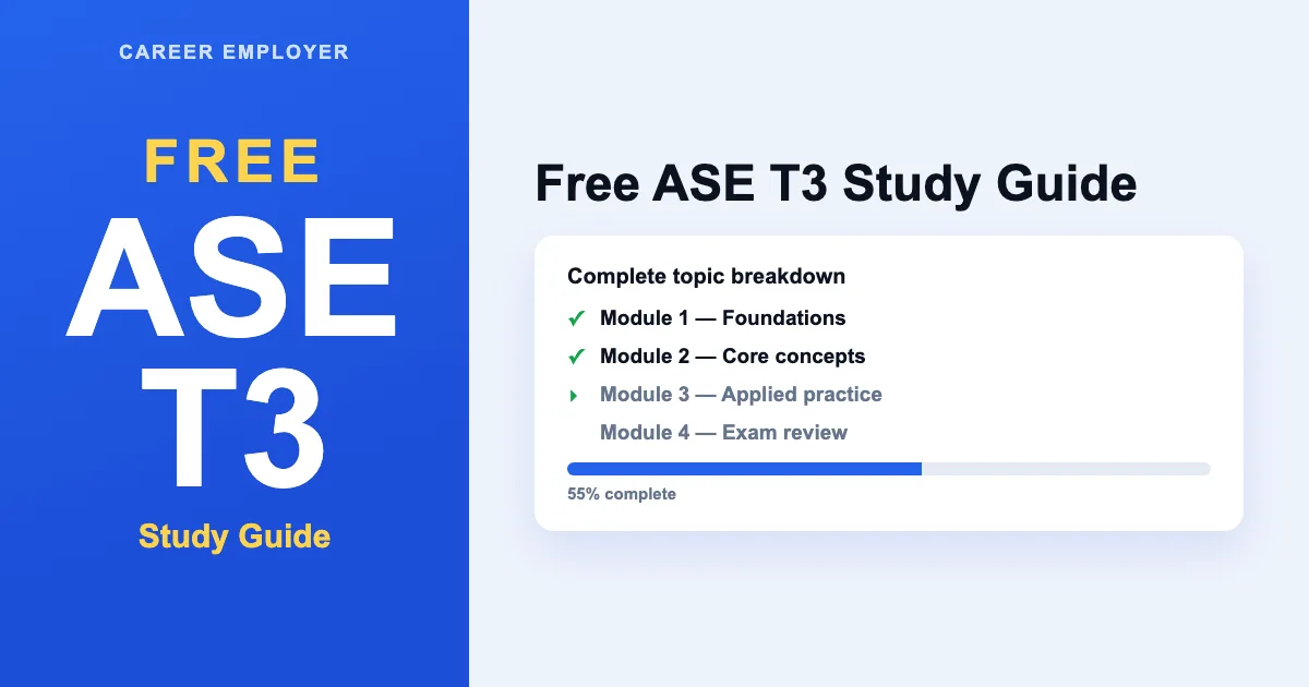FREE ASE T3 Study Guide 2026 + Quizzes & Readiness Score