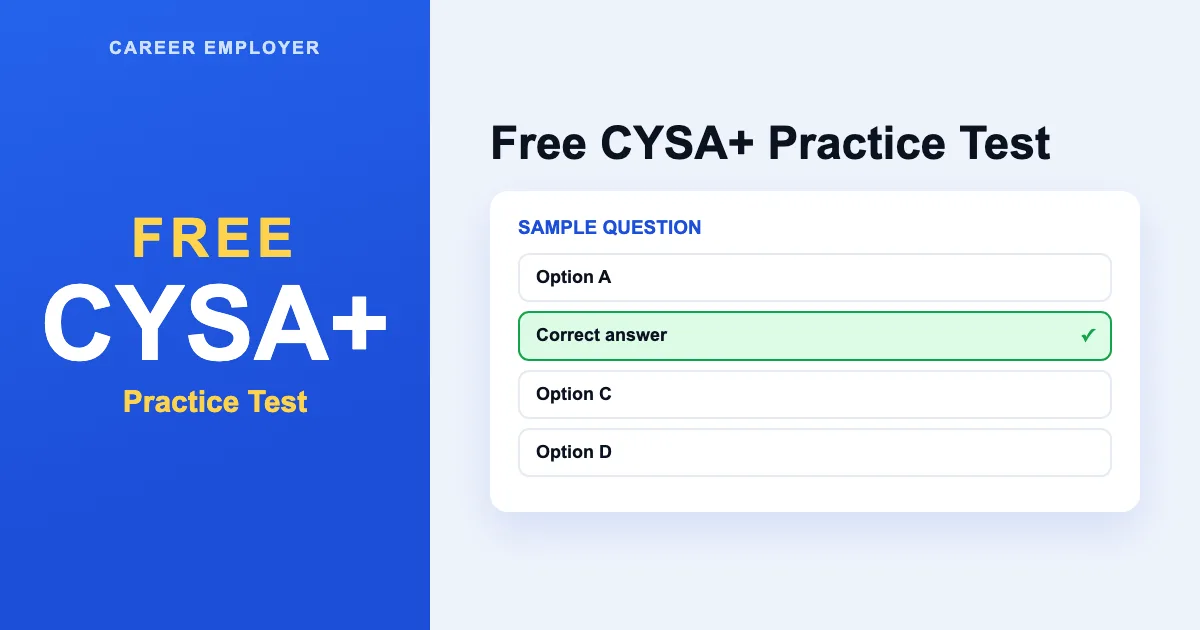 FREE CySA+ Practice Test 2026 – 180+ Q&A