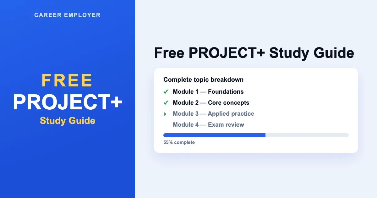 FREE Project+ Study Guide 2026 + Quizzes & Readiness Score