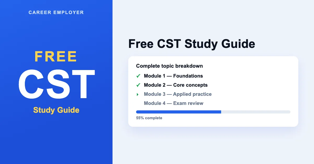 FREE CST Study Guide 2026 + Quizzes & Readiness Score