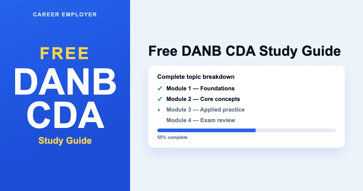 FREE DANB CDA Study Guide 2026 + Quizzes & Readiness Score