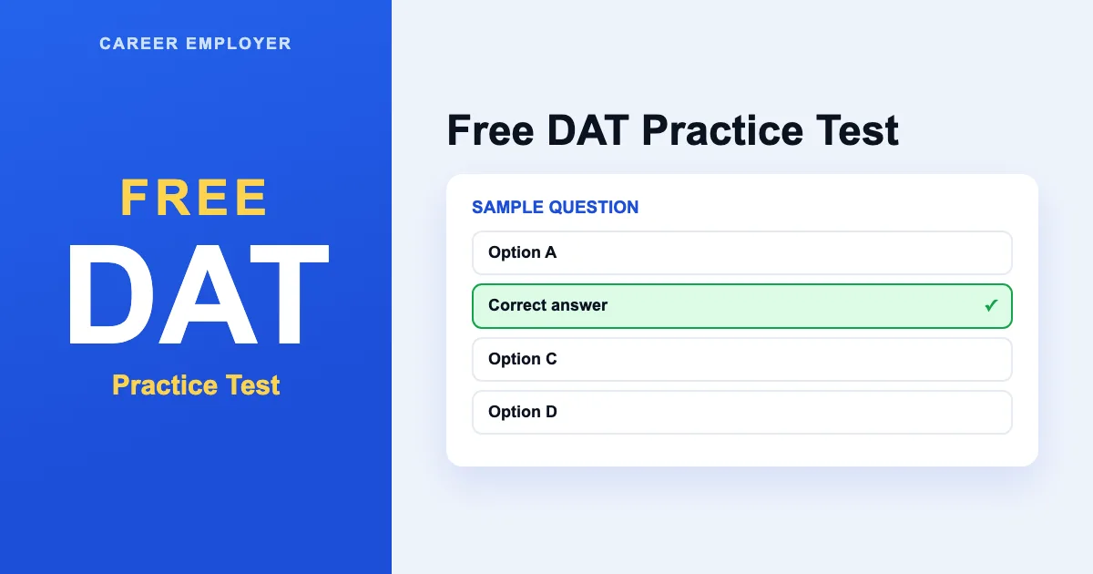 FREE DAT Practice Test 2026 β 300+ Q&A