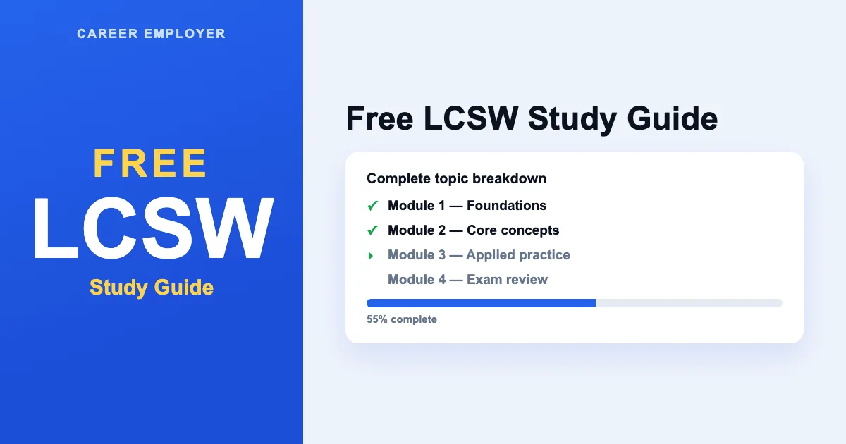 Lcsw Path Visual FREE LCSW Study Guide 2026 + Quizzes & Readiness Score