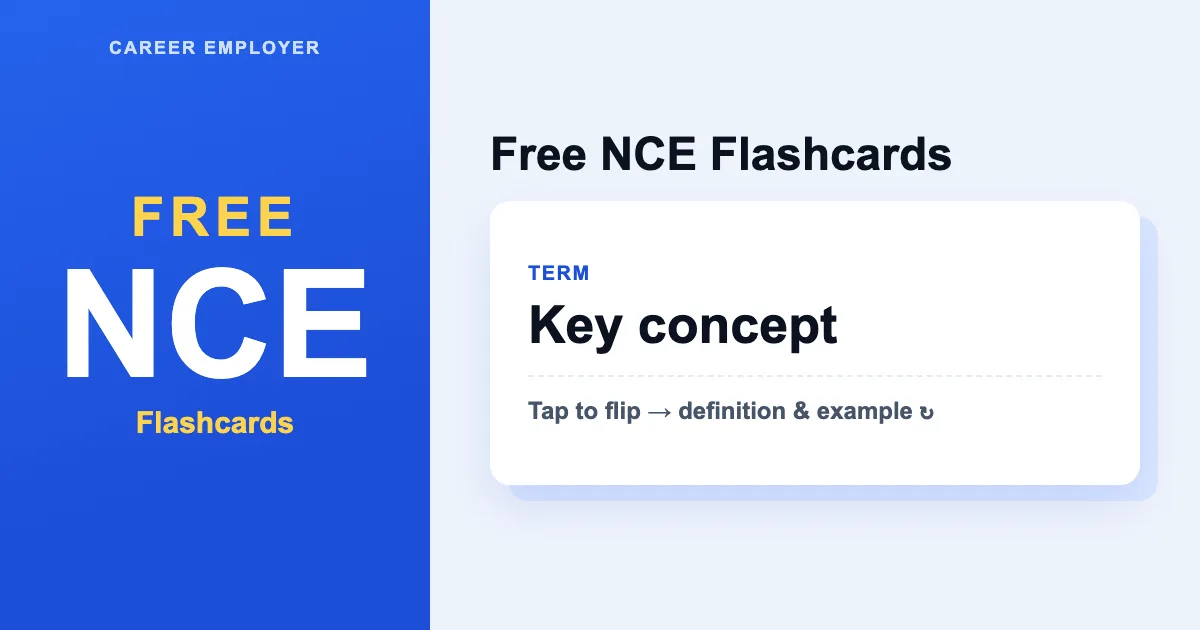 FREE Interactive NCE Flashcards 2026 – 250+ Cards