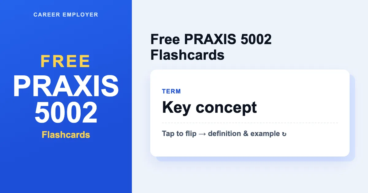 FREE Interactive Praxis 5002 Flashcards 2026 – 200+ Cards