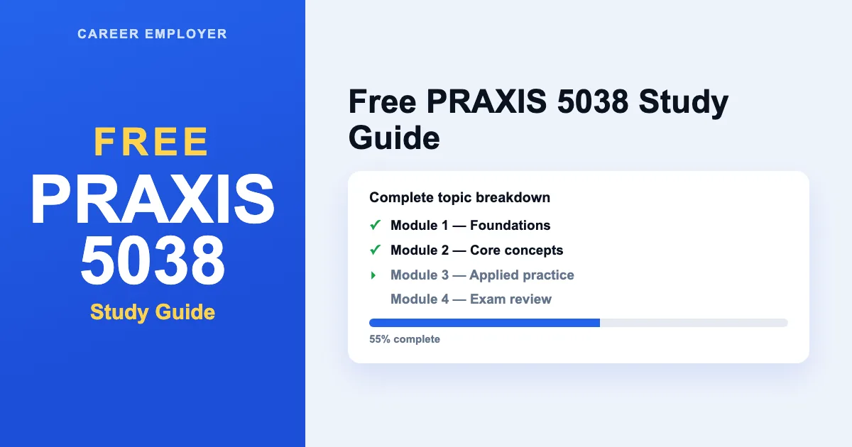 FREE Praxis 5038 Study Guide 2026 + Readiness Score