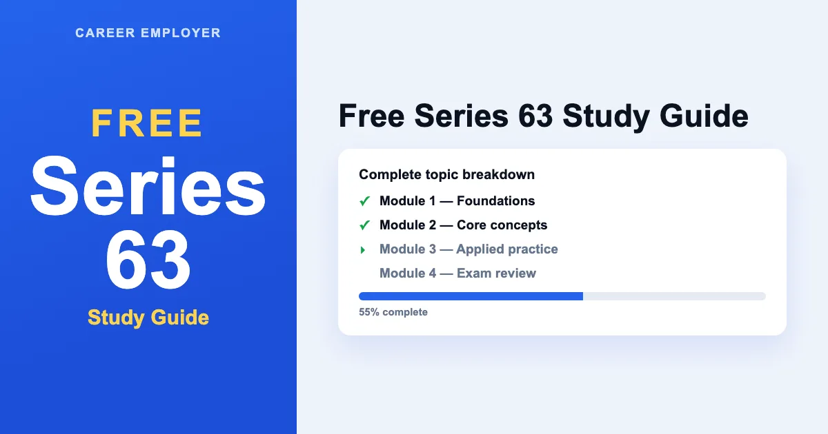 FREE Series 63 Study Guide 2026 + Quizzes & Readiness Score
